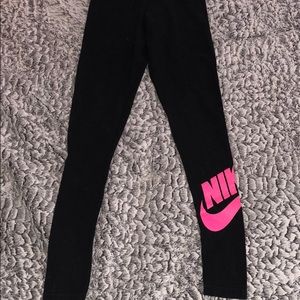 Nike leggings with pink logo